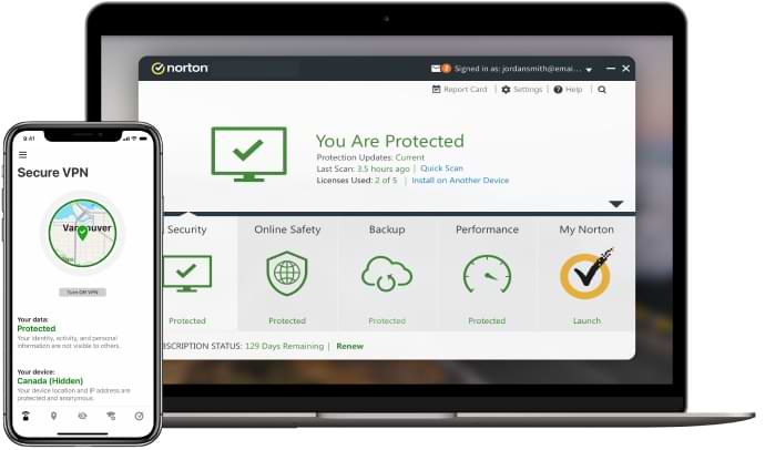 Norton device security for smartphones, tablets, and laptops